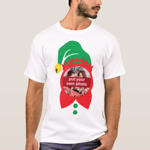 Custom Foto Weihnachts-Elf-T - Shirt