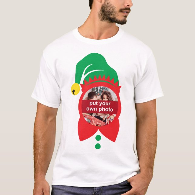 Custom Foto Weihnachts-Elf-T - Shirt (Vorderseite)