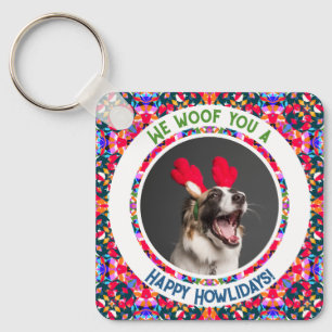 Custom Foto Weihnachts-Hund Mama Mum Colorful Schlüsselanhänger
