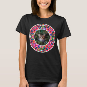 Custom Foto Weihnachts Pet Cat Happy Holidays Puff T-Shirt