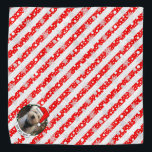 Custom Foto Weihnachts-Weihnachtsmannmütze Pet HO  Halstuch<br><div class="desc">Weihnachtsmann Hut - Spaß Rahmen mit einer Weihnachtsmannmütze. HO HO HO! Copyright © Angi Laframboise. Niedliche,  farbenfrohe Urlaubsfoto-Vorlage. Gewohnte,  personalisierte Weihnachtsgeschenke für Haustiere.</div>