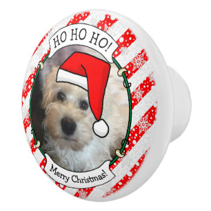 Custom Foto Weihnachts-Weihnachtsmannmütze Pet HO Keramikknauf