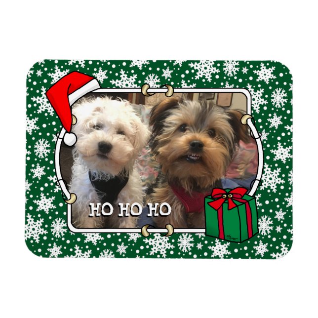 Custom Foto Weihnachts-Weihnachtsmannmütze Pet HO  Magnet (Horizontal)