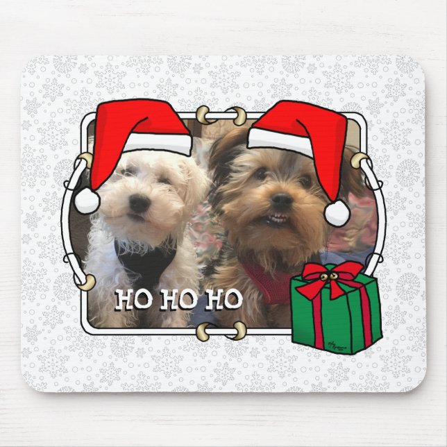 Custom Foto Weihnachts-Weihnachtsmannmütze Pet HO  Mousepad (Vorne)