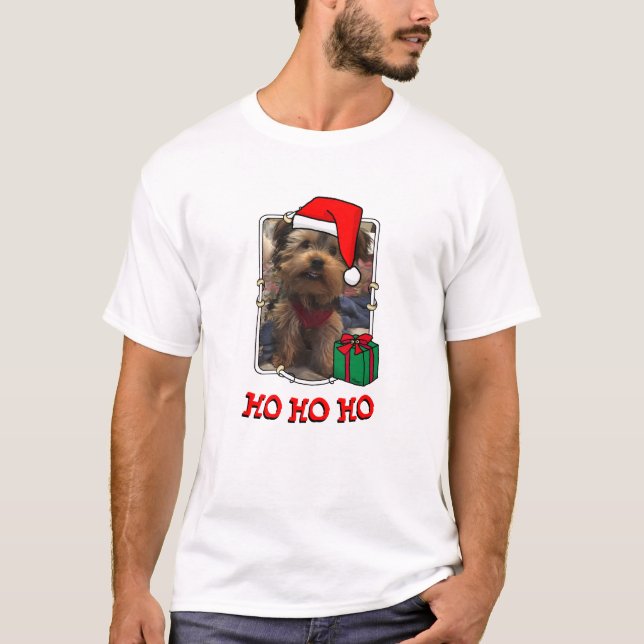 Custom Foto Weihnachts-Weihnachtsmannmütze Pet HO  T-Shirt (Vorderseite)