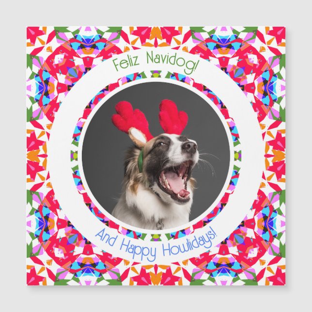 Custom Foto Weihnachtsdekor Dopamin Dog Magnet (Vorderseite)