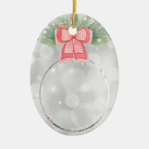 Custom Foto Weihnachtsgarland Keramik Ornament