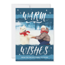 Custom Foto Weihnachtskarten | Warme Wünsche | Bla