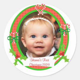 Custom Foto Weihnachtskleber Runder Aufkleber