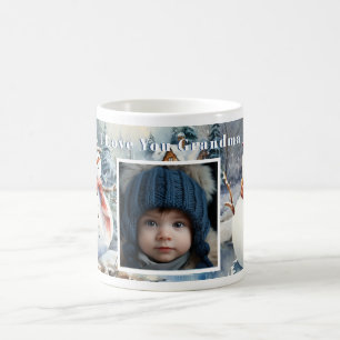 Custom Foto Weihnachtsschneemänner Winterlandschaf Kaffeetasse