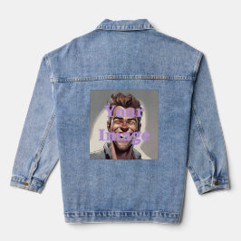 Custom Foto Women's Blue Denim Jacket Jeansjacke