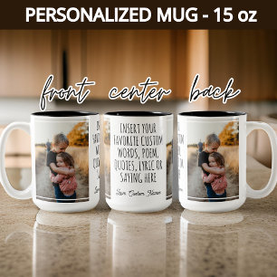 Custom Foto & Words Tasse, Geschenk für sie und Ih Zweifarbige Tasse
