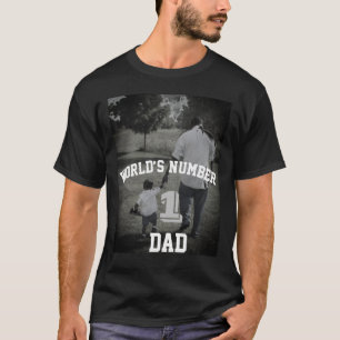 Custom Foto World's Nummer 1 Vater Großvater Uncl T-Shirt