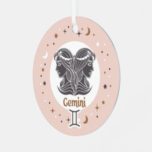 Custom Foto Zodiac Sign Gemini Ornament Aus Metall