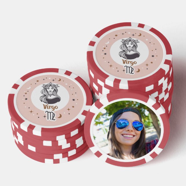Custom Foto Zodiac Sign Virgo Pokerchips (Stapel)