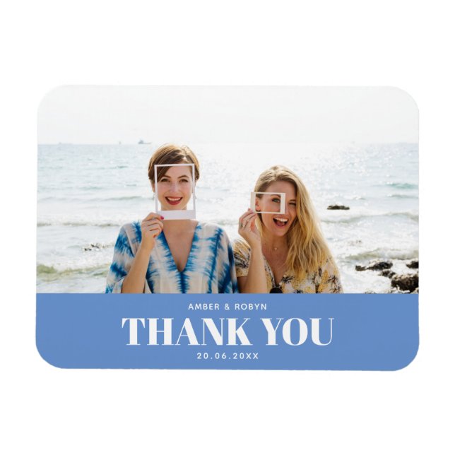 Custom Fotografy romantisch modern Danke Magnet (Horizontal)