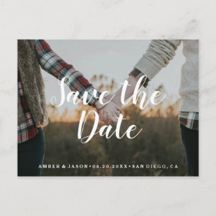 Custom Fotoromantic modern Save the Date Ankündigungspostkarte