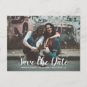 Custom Fotoromantic modern Save the Date Ankündigungspostkarte