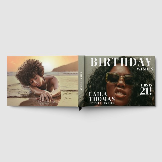 Custom Fotos Geburtstagsparty Magazine Cover Gästebuch (Voll)