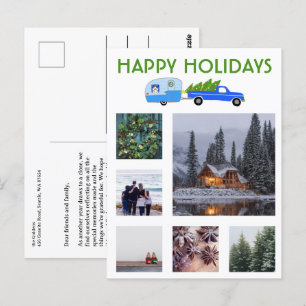 CUSTOM FOTOS LKW Campingplatz Weihnachtsfeiertag Postkarte