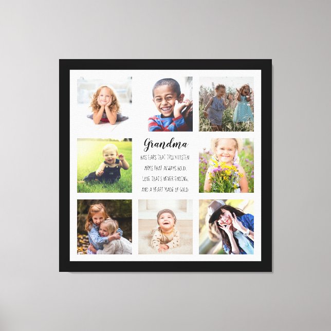Custom Fotos Oma Quote Stretched Canvas Print Leinwanddruck (Vorderseite)