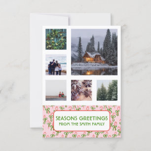 CUSTOM FOTOS Sweet Candy Canes Weihnachtskarte