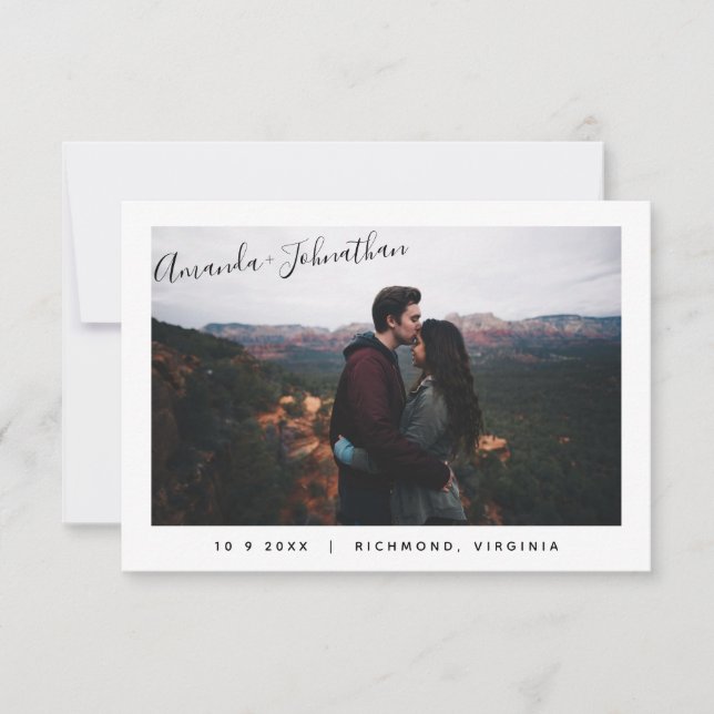 Custom Fotos Vintage Wedding Save the Date Card (Vorderseite)