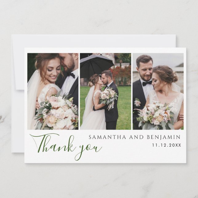 Custom Fotos Wedding Dankeschön Card Mitteilungskarte (Vorderseite)