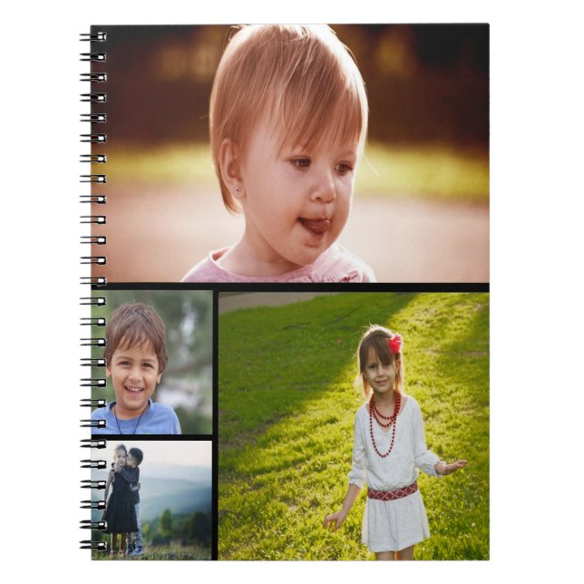 Custom Four Foto Spiral Foto Notebook Notizblock (Vorderseite)