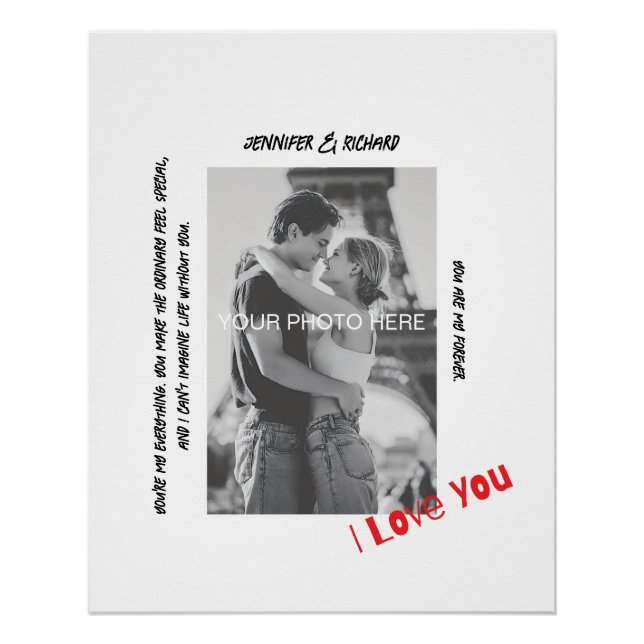 Custom Framed Couple Print Glossy Poster (Vorderseite)