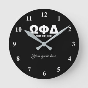 Custom fraternity and sorority Greek letter symbol Runde Wanduhr