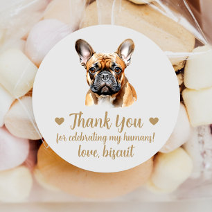 Custom French Bulldog Gastgeschenk Hochzeit Sticke Runder Aufkleber