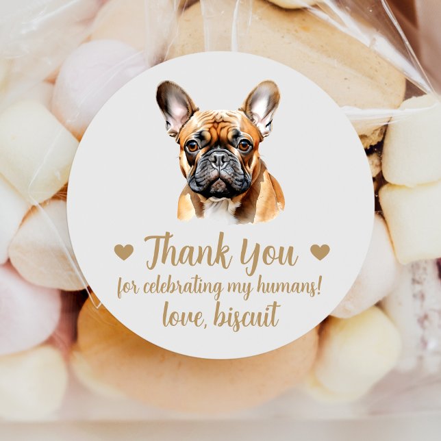Custom French Bulldog Gastgeschenk Hochzeit Sticke Runder Aufkleber (Von Creator hochgeladen)