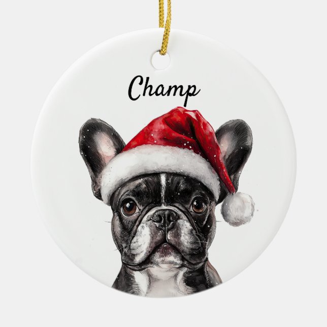 Custom French Bulldog Keramik Ornament (Vorne)