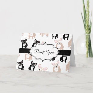 Custom French Bulldog Pattern Dankeskarte