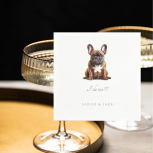 Custom French Bulldog Pet Wedding Serviette
