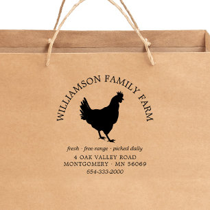 Custom Fresh Eggs Family Farm Return Address Gummistempel