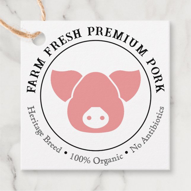 Custom Fresh Premium Pork Business-Tag Geschenkanhänger (Vorderseite)