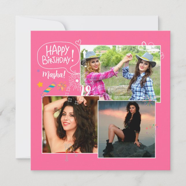 Custom Friend Happy Geburtstag Foto Collage Magnet (Vorderseite)
