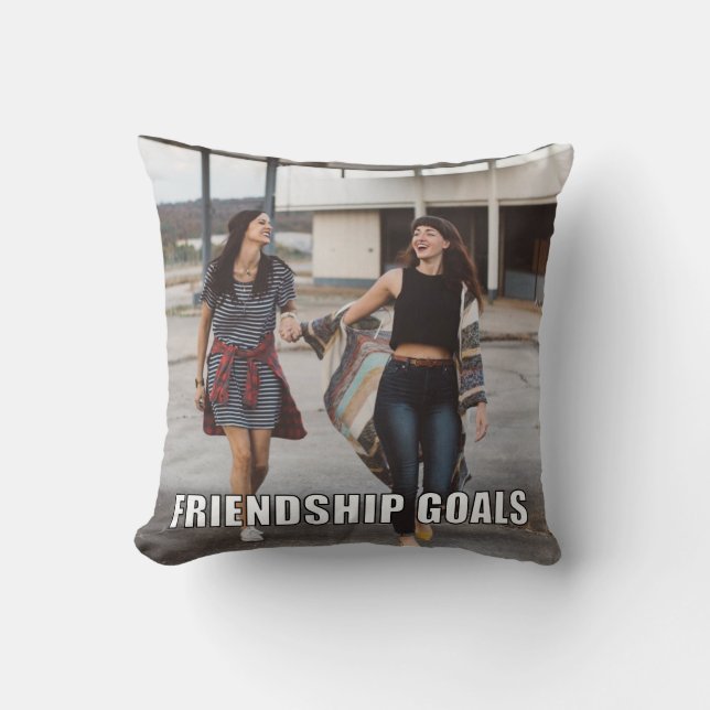 Custom Friends Foto Funny Friendship Goals Meme Kissen (Vorderseite)