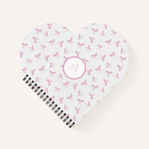 Custom Frilette Coquette Pink Aquarell Bow Herz Notizbuch