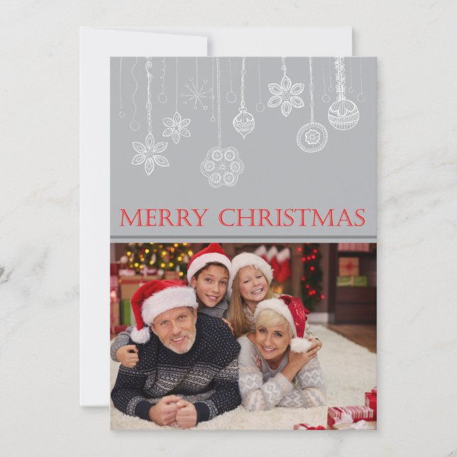 Custom Frohe Weihnachten drei Fotos der Familie (Vorderseite)