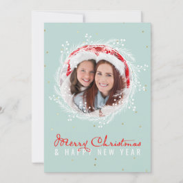 Custom Frohe Weihnachten Familie Foto White Red Bl