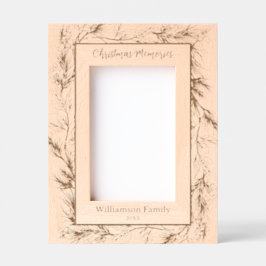 Custom Frohe Weihnachten Winter botanisch Geätzte Rahmen