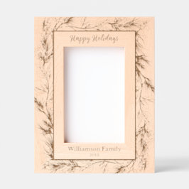 Custom Frohe Weihnachten Winter botanisch Geätzte Rahmen