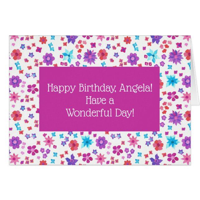Custom Front Hübsch Ditsy Floral Geburtstag (Vorderseite (Horizontal))