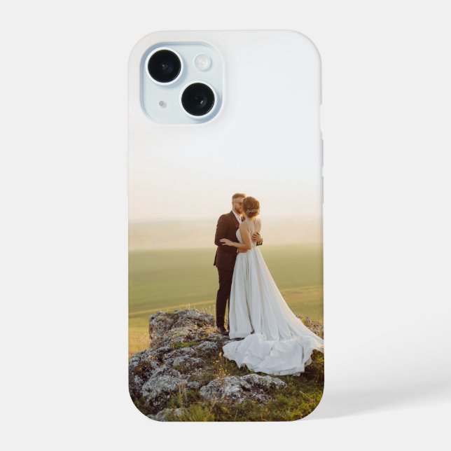 Custom Full Photo Wedding Couple Anniversary iPhone 15 Hülle (Rückseite)