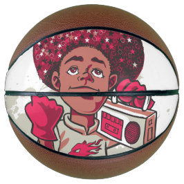 Custom Fullsize Basketball – YOUTH Power Afro 