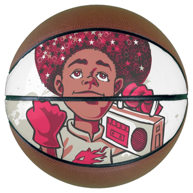 Custom Fullsize Basketball – YOUTH Power Afro  (Vorderseite)