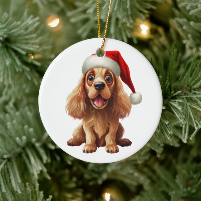 Custom Fun American Cocker Spaniel Dog Keramik Ornament (Baum)